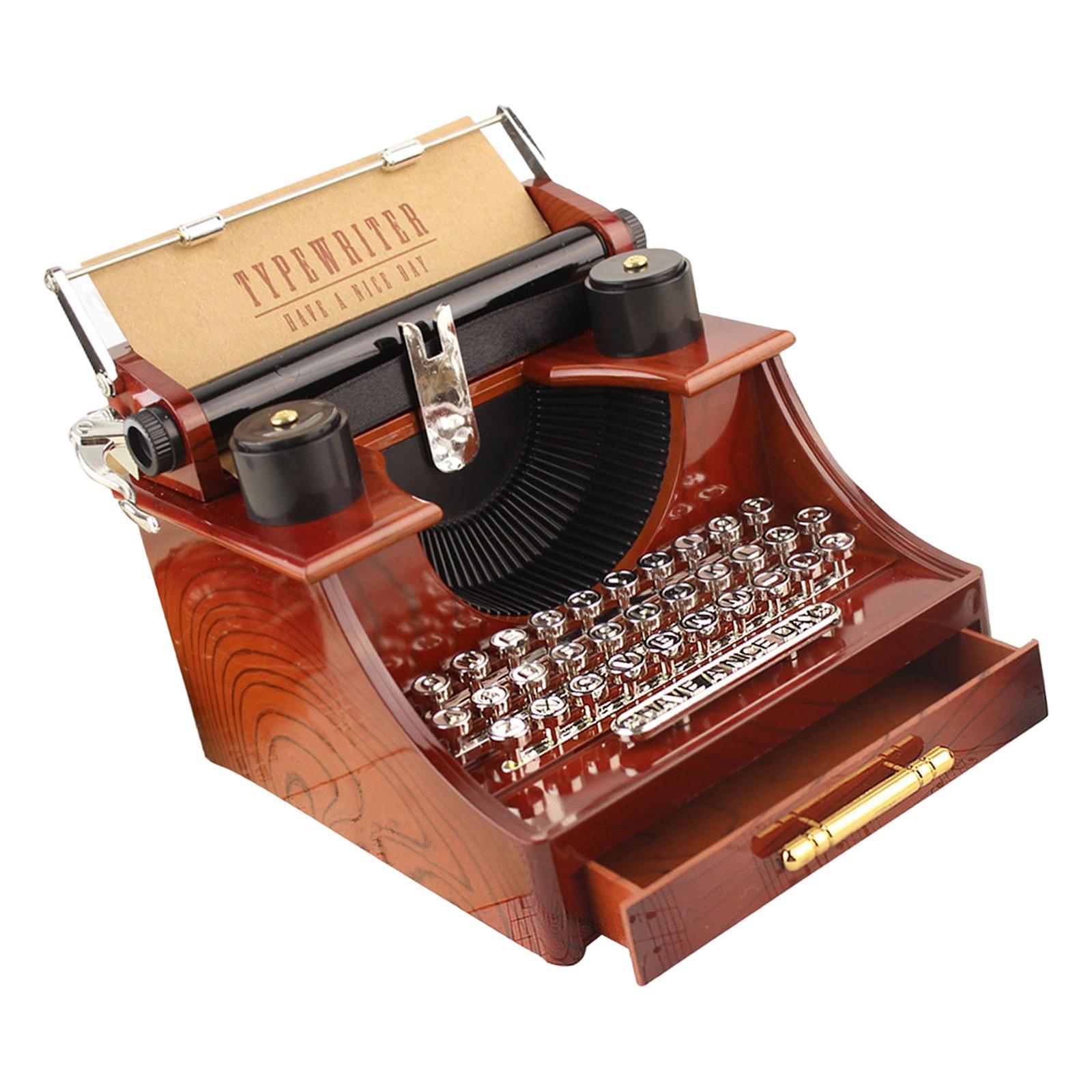 Typewriter Music Box Tabletop Ornaments Clockwork Music Box for Event Party