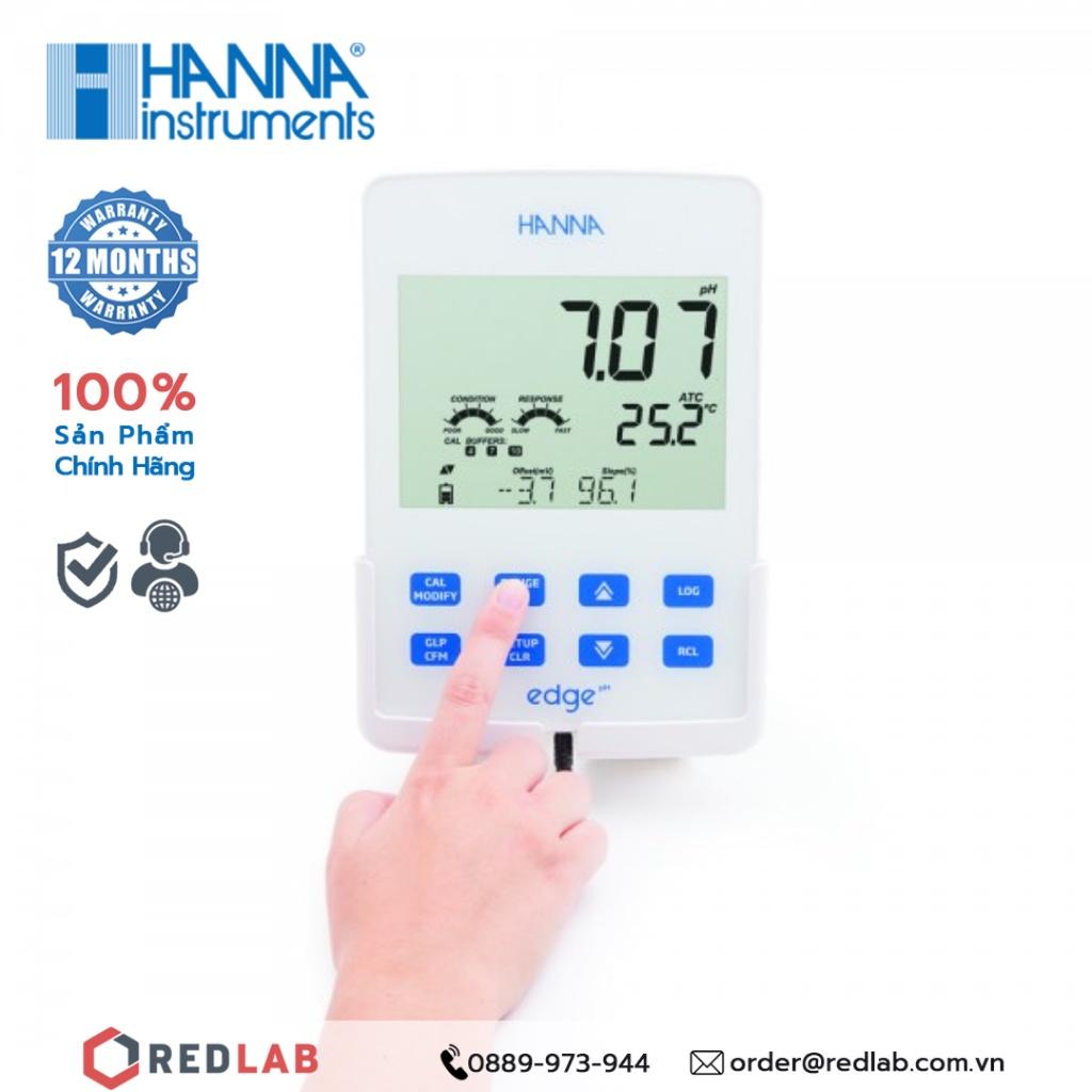 Máy đo pH để bàn cầm tay Máy đo cầm tay để bàn, treo tường tiện lợi Hanna HI2002-02
