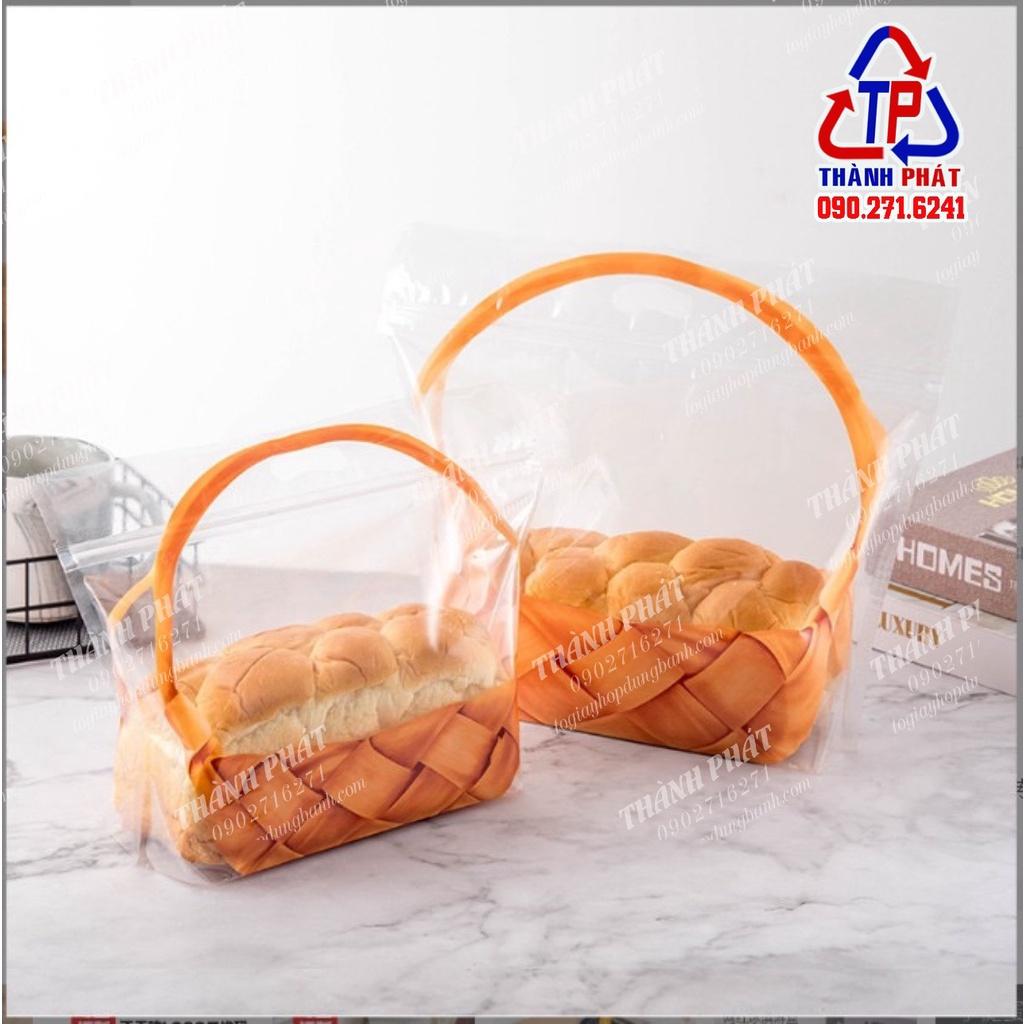 50 Túi zip hình giỏ xách đựng bánh mì hoa cúc - bánh kẹo mứt tết - bánh ngọt sừng trâu