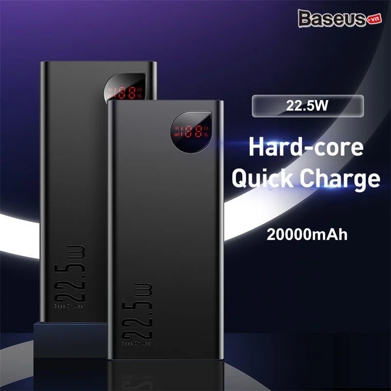 Pin dự phòng sạc nhanh vỏ kim loại Baseus Adaman Metal Digital Display Quick Charge Power Bank (10.000mAh/20.000mAh, 22.5W, PD/QC3.0 Quick charge Power Bank)- Hàng chính hãng