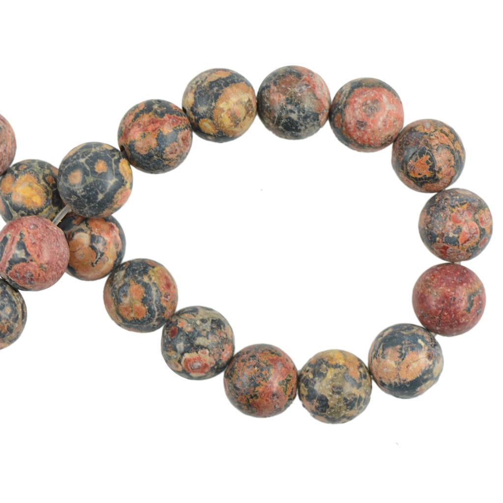 8mm Natural Red Leopardskin Jewelry Making Beads Round Strand 15