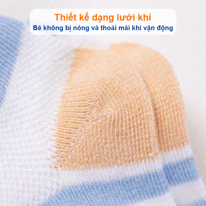 Hình ảnh Tất cho bé gái và bé trai hình thú Baby-S, Set 5 đôi tất lưới cho bé 0-2 tuổi chất cotton co giãn – ST002