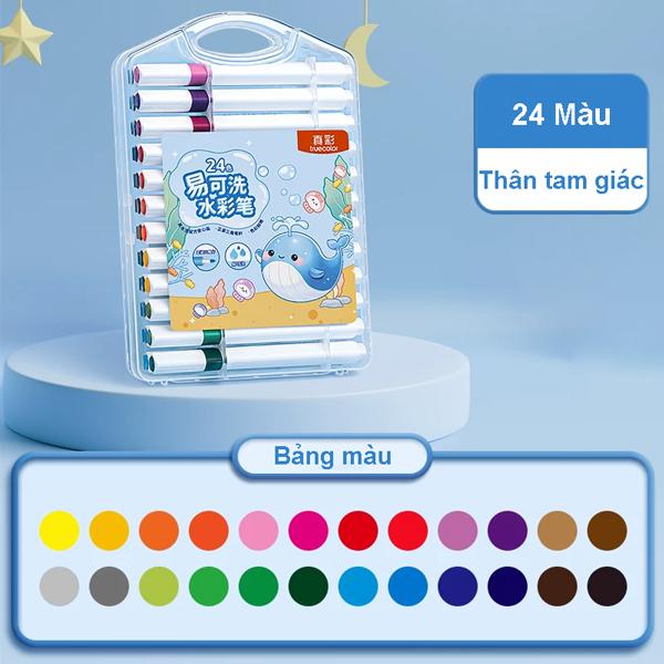 Hộp 24 Bút Lông Màu Nước Rửa Được - Truecolor ZCW-1615-24