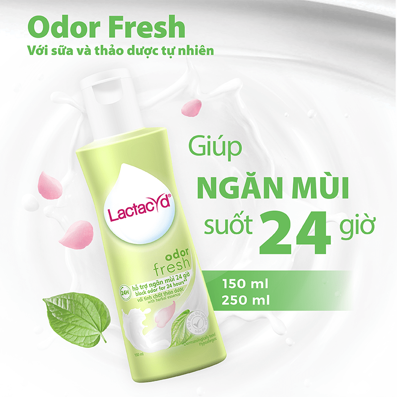 Bộ Dung Dịch Vệ Sinh Phụ nữ Lactacyd Odor Fresh Ngăn Mùi 24H 250ml + Sữa Tắm Gội Trẻ em Lactacyd Baby Gentle Care 250ml