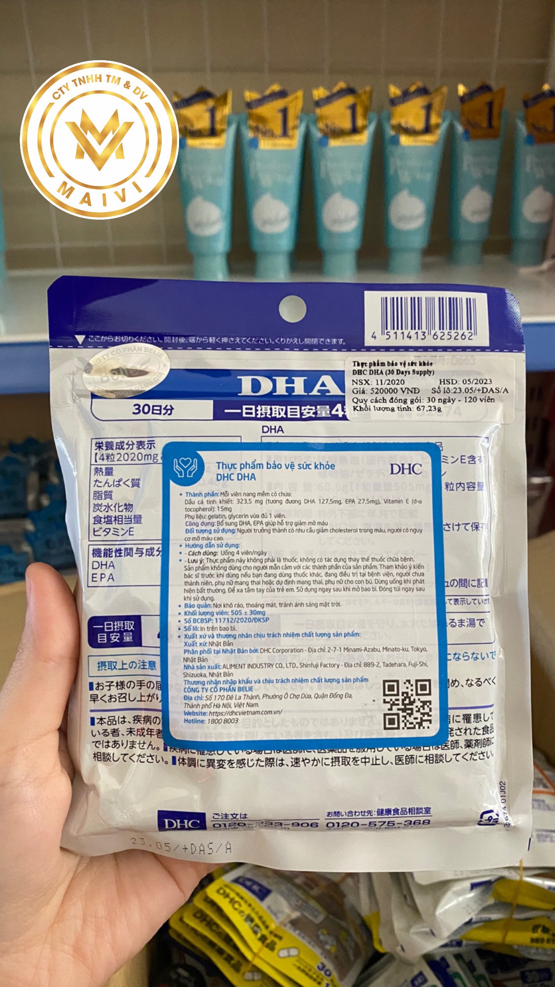 Viên uống bổ não DHC Nhật Bản bổ sung DHA 30 ngày ( hàng chính hãng, có tem phụ )