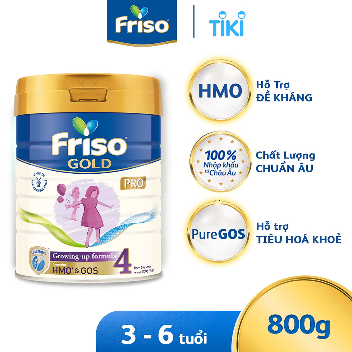 Lon Friso pro 4 800g - Tặng túi đeo chéo con voi