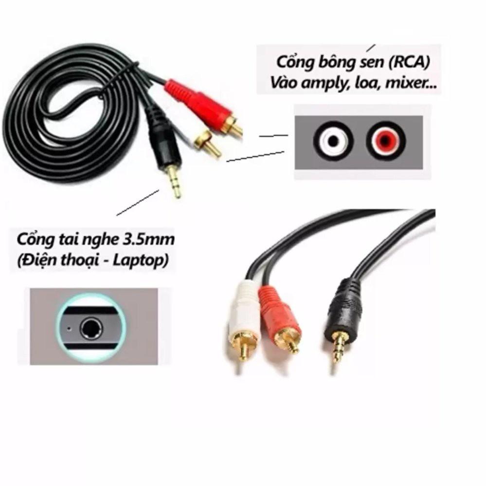 Cáp loa Jack 3.5 ra 2 đầu AV hoa sen dài 1.5M &amp; 5M