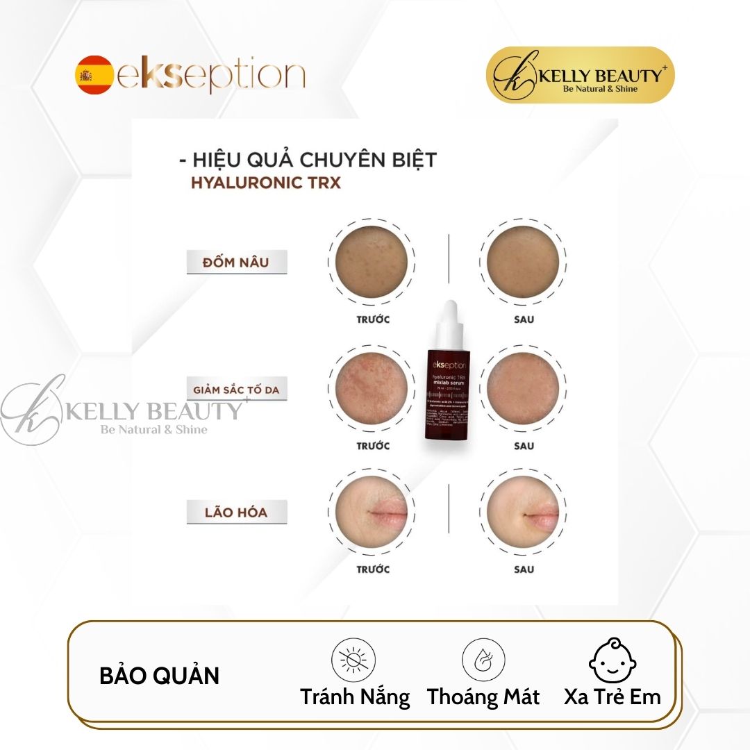 Ekseption Hyaluronic TRX mixlab serum - Tinh Chất Sáng Da, Mờ Thâm Nám Sạm; Cấp Ẩm Căng Mịn Da - Kelly Beauty