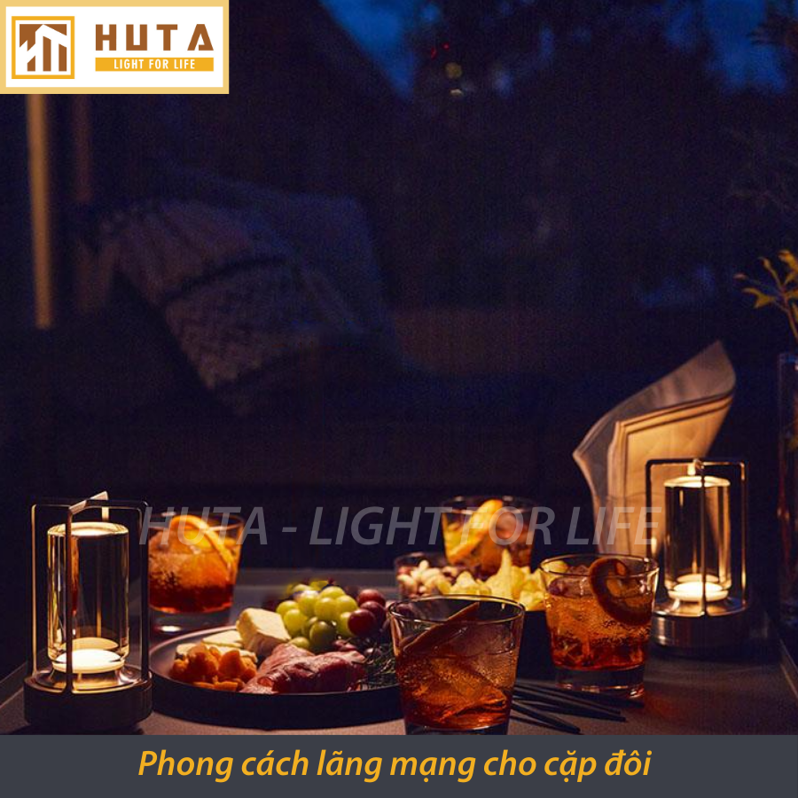 Đèn Bàn Led Quầy Bar HUTA RESNEN Cao Cấp Cảm Ứng Tích Điện Điều Chỉnh Ánh Sáng Vàng Trang Trí Quán Cà Phê, Nhà Hàng, Sự Kiện