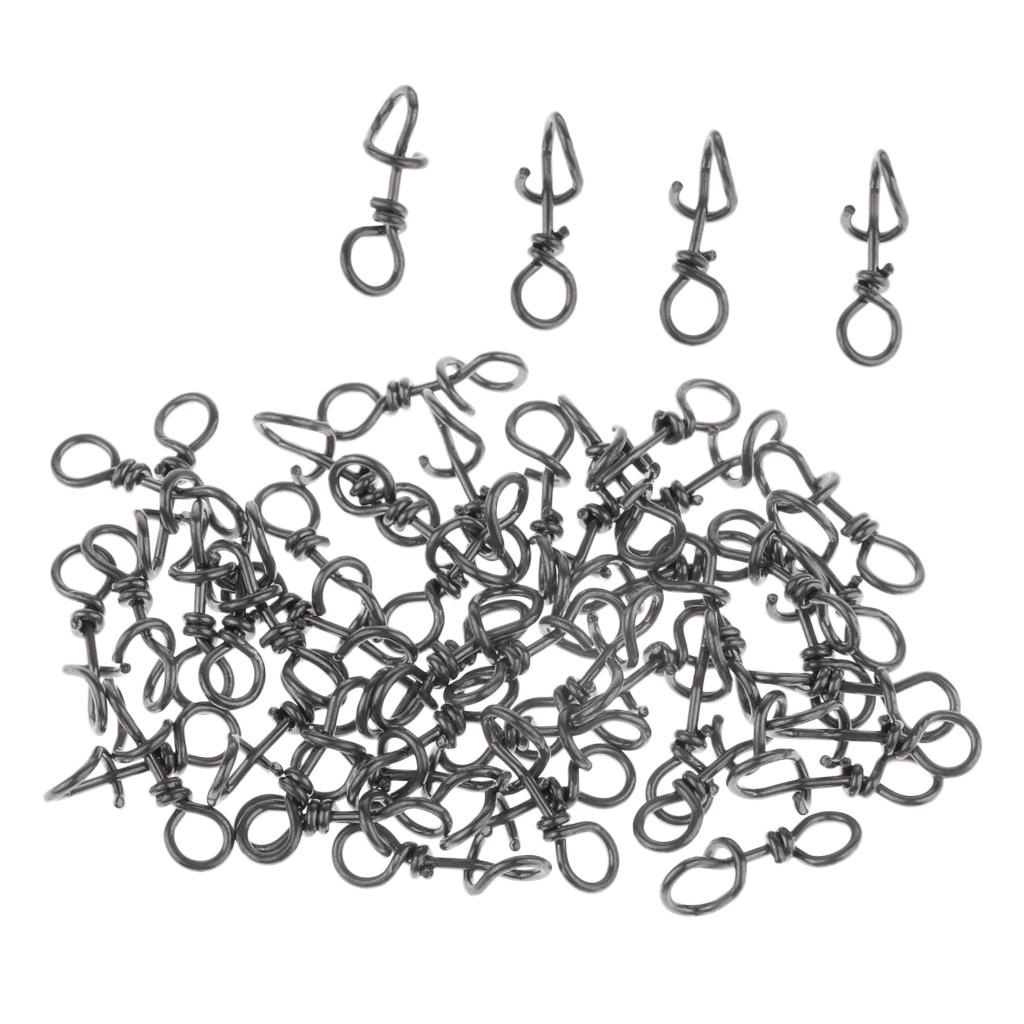 50 Pieces Steel Quick Lock Fishing Snap Clip Swivel Connector 10mm