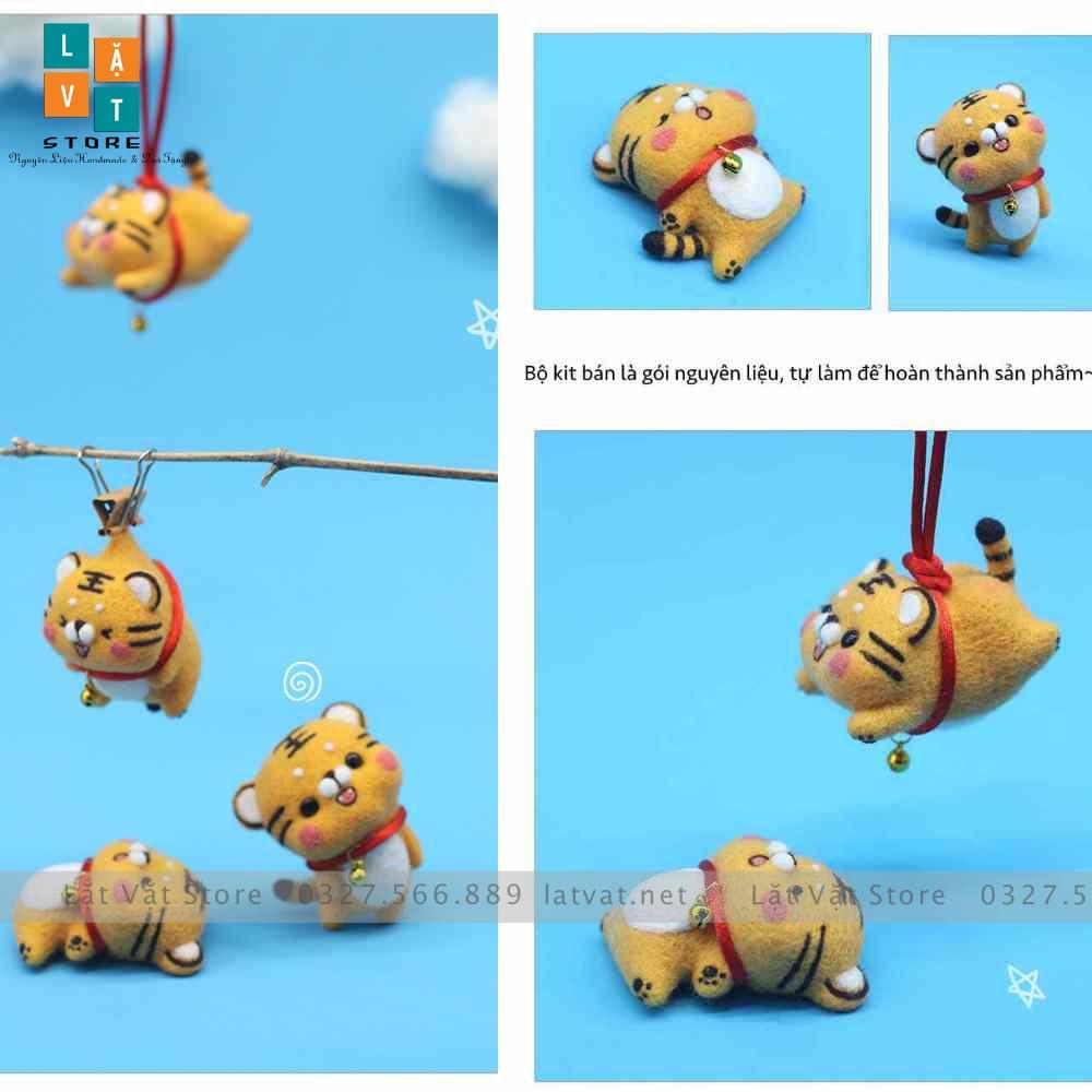 Bộ len chọc Hổ Tiểu Học - Kit len chọc tết Nhâm Dần 2022 - Needle felting Tiger - Có hướng dẫn, làm móc khoá