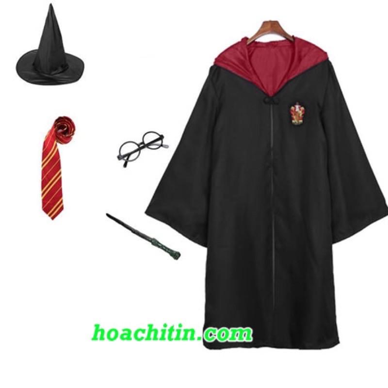 Trọn Bộ Áo Choàng Harry Potter + đũa phép Thuật đèn + mắt kính + nón