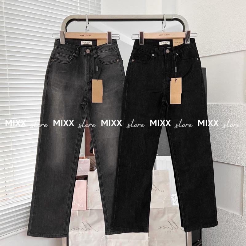 Quần Jean Nữ ống suông tone xám chất co giãn phom suông vừa dáng 92cm