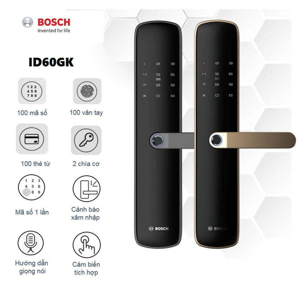 Khóa Cửa Vân Tay Điện Tử Bosch ID60 EU -  Chính Hãng