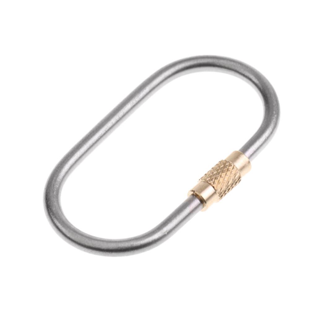 Mini Titanium Alloy Carabiner O Shape Locking Keychain Key Ring Tool