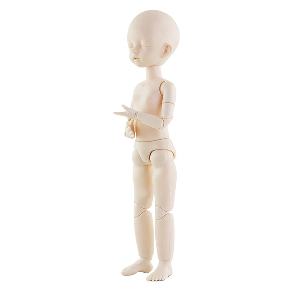 White Skin 1/6 Jointed Ball Dolls BJD Doll Body with Sleep Eyes with Head Part