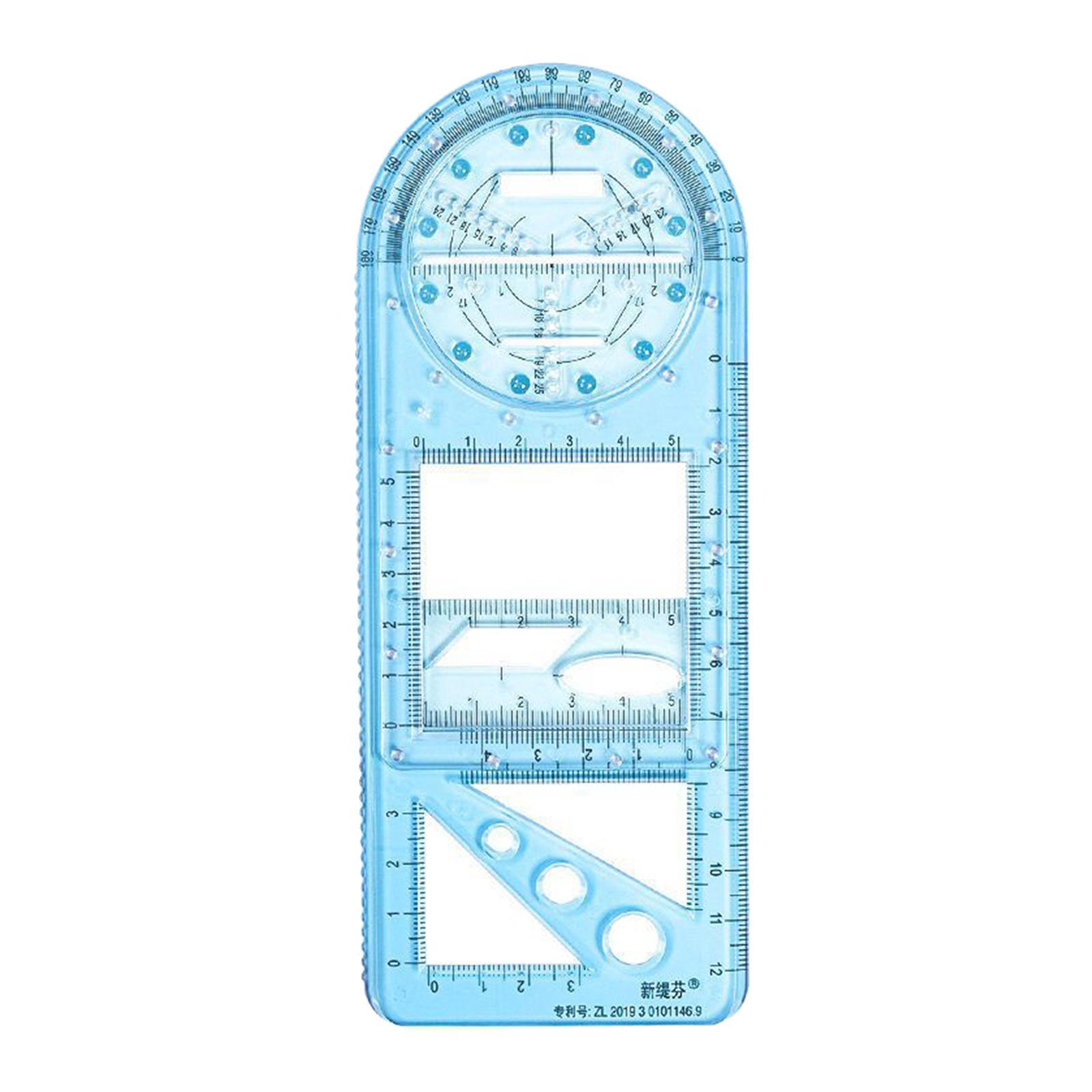 Multifunctional Geometric Ruler Supplies Office Mathematics Drawing Template