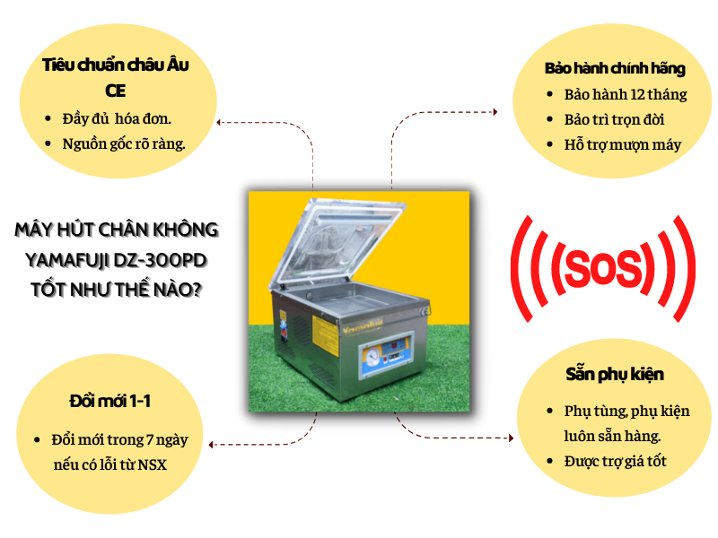 Máy hút chân không Yamafuji DZ-300PD (Inox 201)