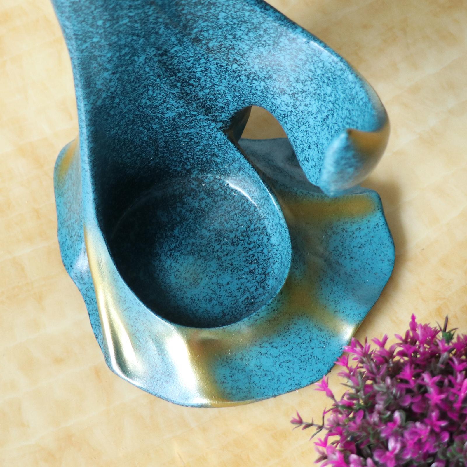 Modern Beauty Statue Bottle Rack Holder Home Centerpieces Decor Blue