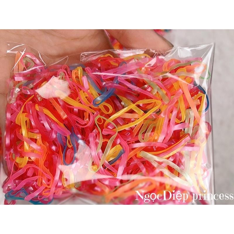 Chun buộc tóc bé gái, chun siêu co giãn siêu dai,dành cho bé yêu.Chun nhỏ chun to mix màu