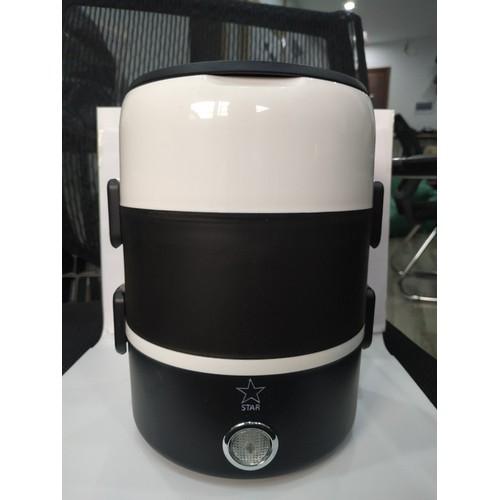 Hộp đựng ủ cơm hâm nóng cắm điện 3 tầng inox cao cấp