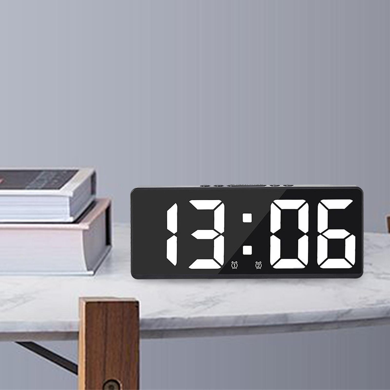 Clock Voice Control LED Display for Office Bedside Holiday Gifts
