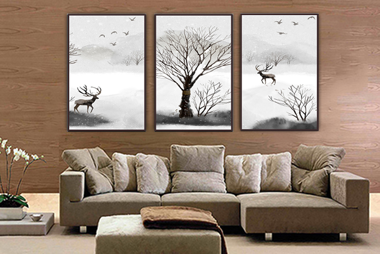 Bộ 3 Tấm Tranh Trang Trí Vải Canvas Hiện Đại (40 x 60) Q28-038