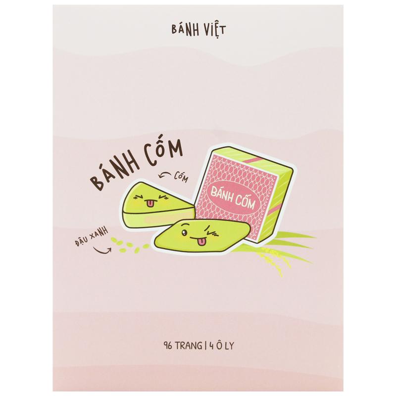 Combo 10 Tập Học Sinh Bánh Việt - Miền Nam - 4 Ô Ly - 96 Trang 80gsm - The Sun 01 - Bánh Cốm - Tặng Nhãn Vở Kèm Sticker