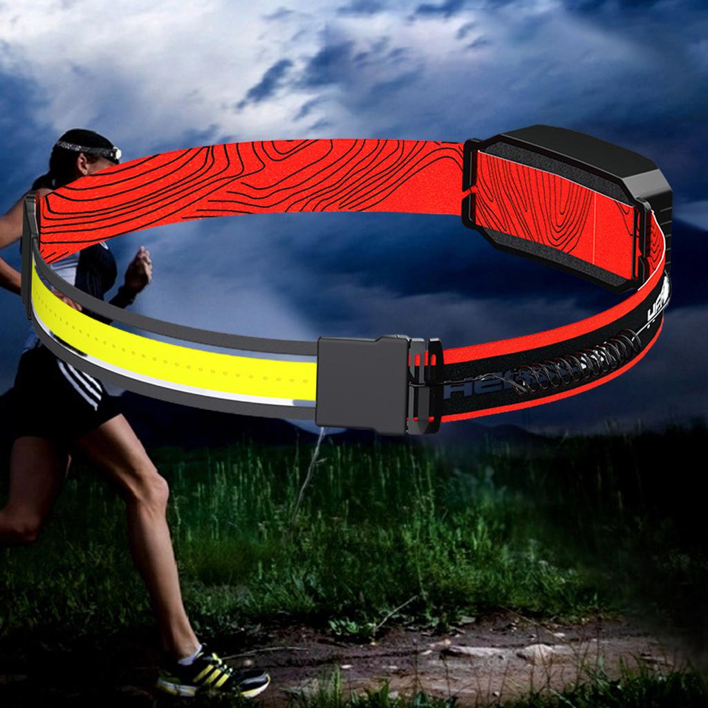 LED Head Torch with 3 Lighting Modes, USB Rechargeable/Battery Headlamp, Lightweight COB Headlight, Waterproof Flashlight for Camping Fishing Running