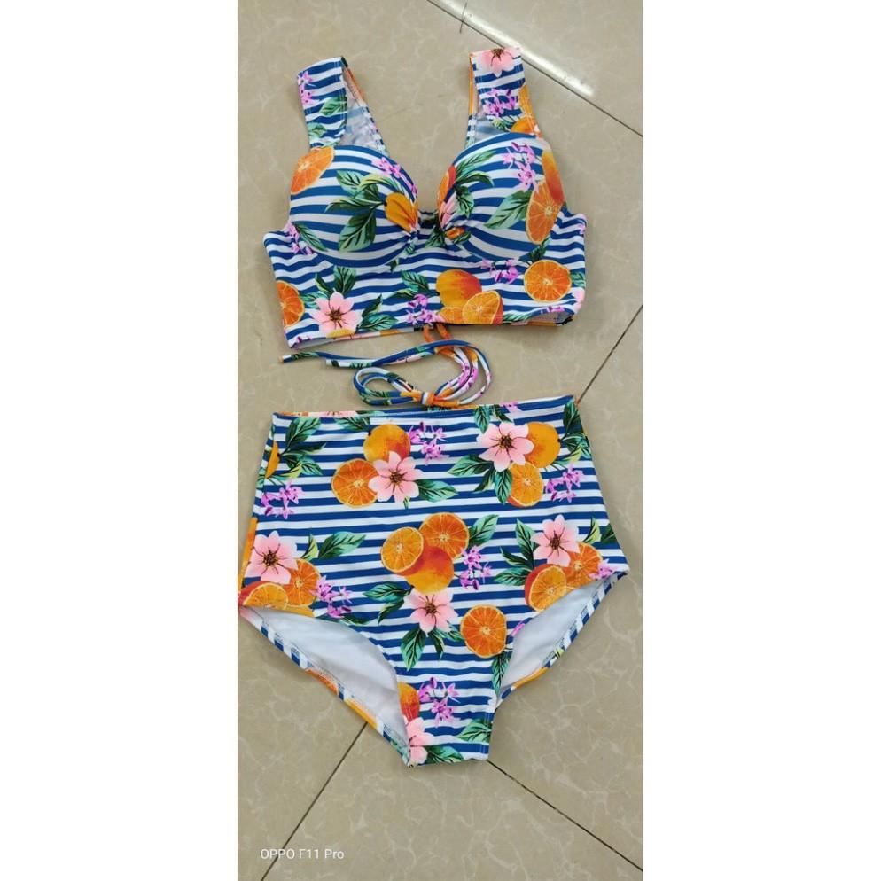 Bikini, Đồ Bơi Hai Mảnh Đi Biển Đẹp Quần Cạp Cao Mút Dày Nâng Ngực VATIXA BKN13