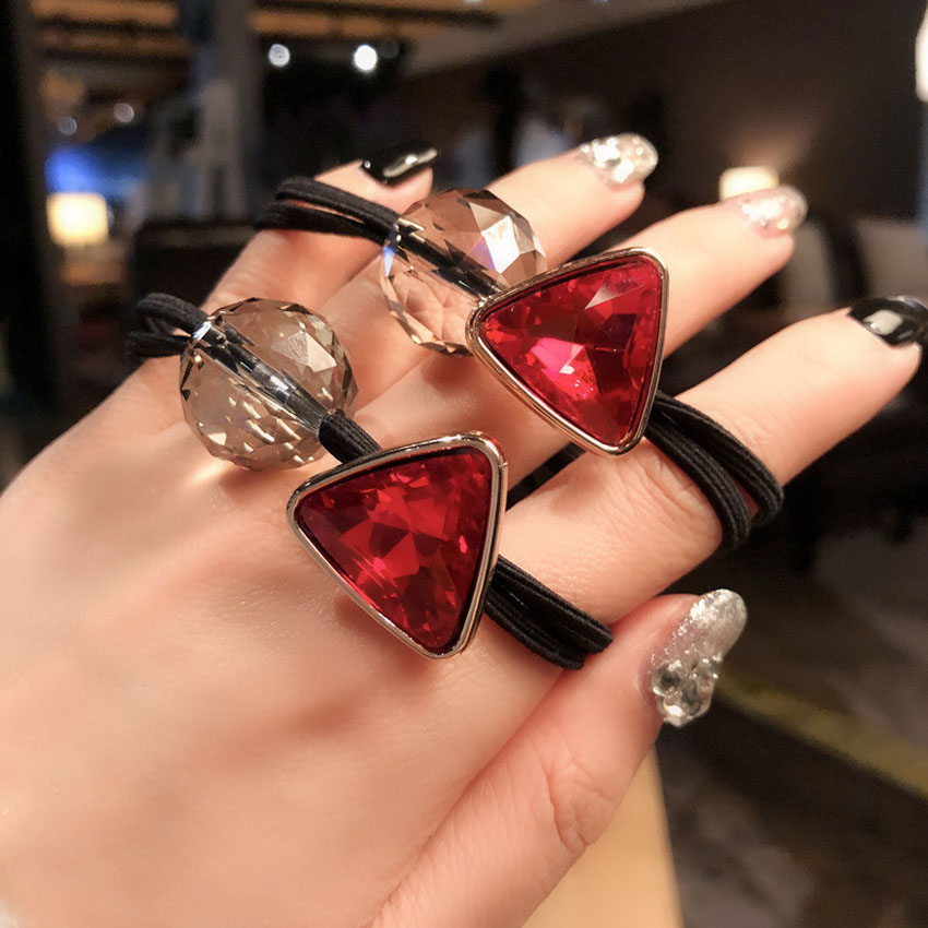 Dây buộc tóc nữ tam giác pha lê NASI dễ thương phong cách hàn quốc thun cột tóc nữ co giãn tốt phụ kiện tóc