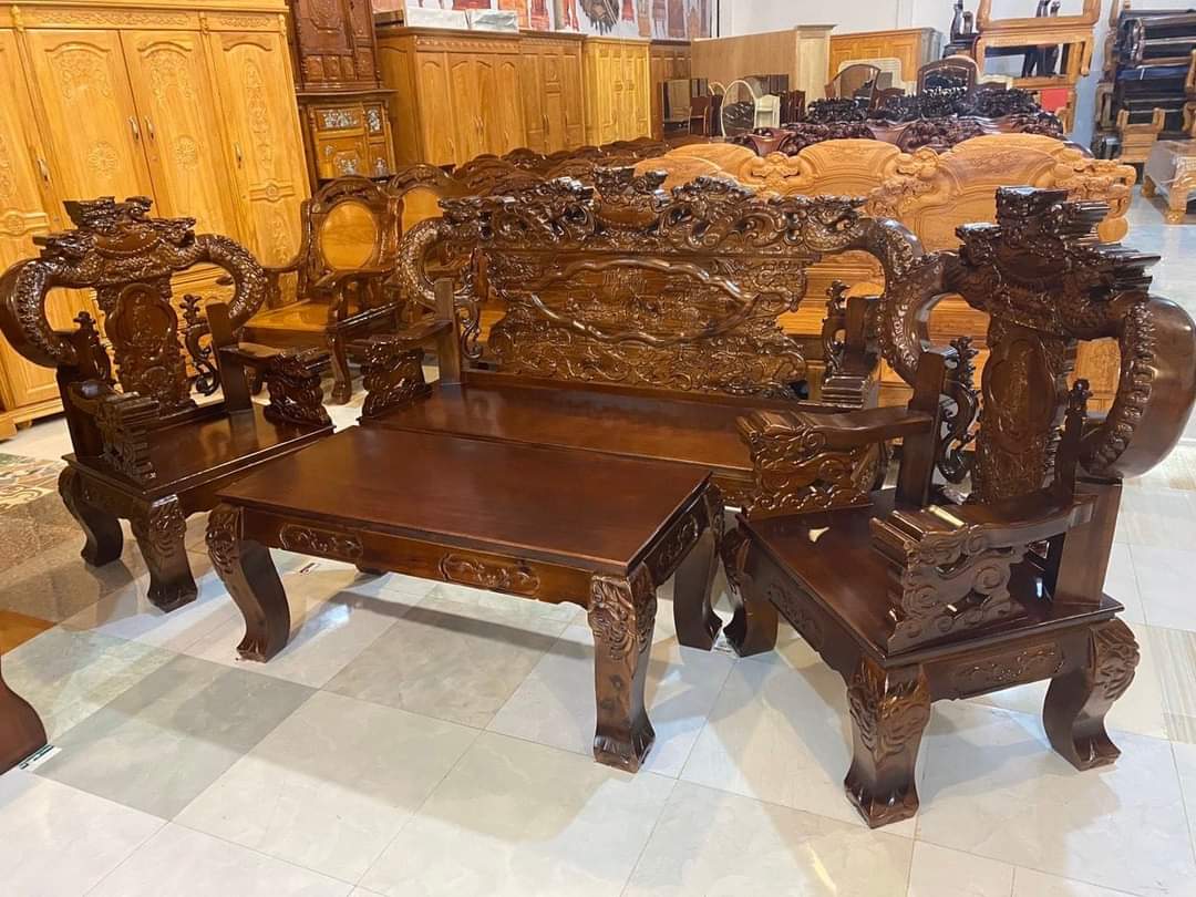 Bộ salon huỳnh tay 12 mẫu víp 6 món -Bộ bàn ghế phòng khách