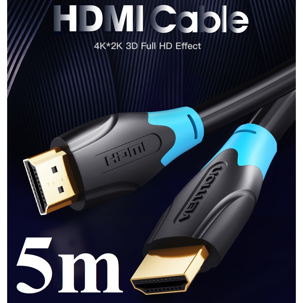 Cáp hai đầu HDMI 2.0 dây nhựa tròn Vention AACBI - Hàng chính hãng