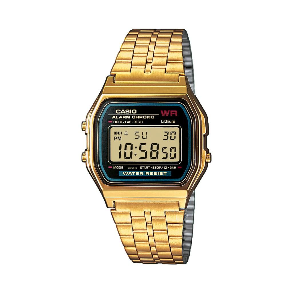 Đồng hồ điện tử Casio chính hãng A159, dây kim loại