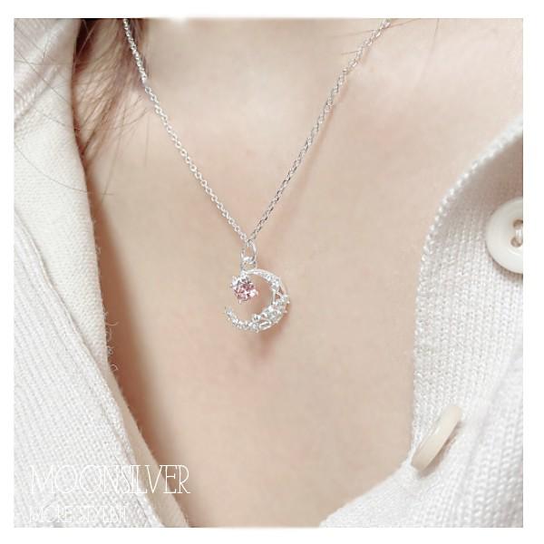 Dây chuyền bạc vòng cổ bạc nữ cao cấp ánh trăng khuyết pha lê đẹp bạc ý 925 moonsilver
