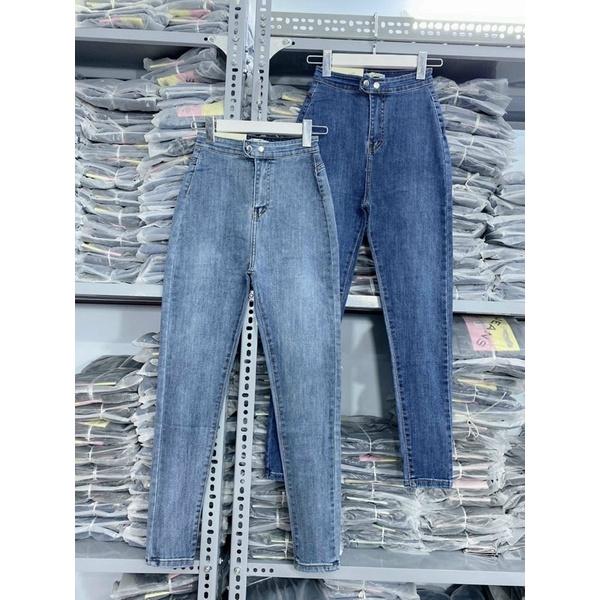 Quần jean ôm cạp siêu cao jean mềm co dãn QC l1