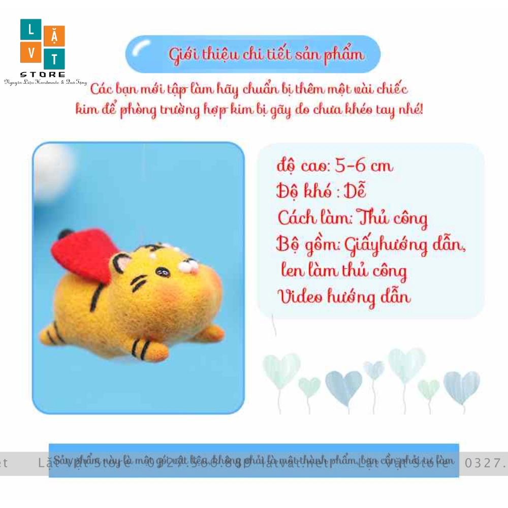 Bộ len chọc Hổ Nhâm Dần 2022 cực dễ thương, làm móc khoá từ len, needle felting tiger có hướng dẫn