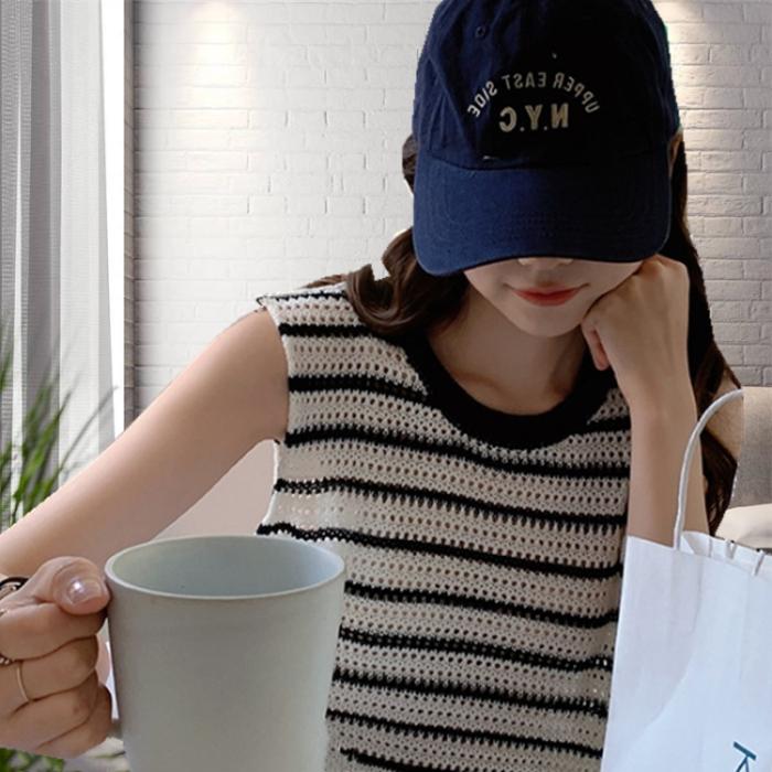 Áo LƯỚI len Montoghi dệt kim 3 LỖ KẺ SỌC màu sắc tươi tắn thời trang mùa hè