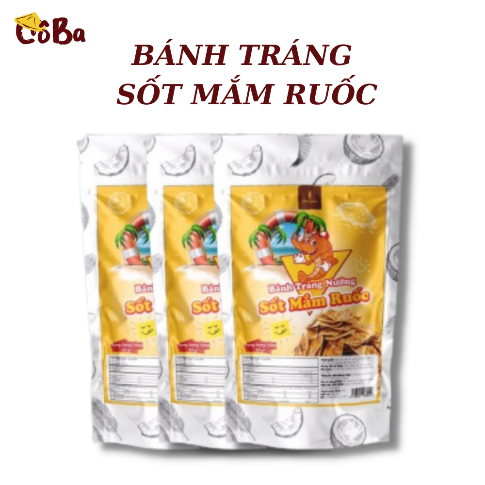 Bánh Tráng Nướng Sốt Mắm Ruốc Cô Ba 32G Đồ Ăn Vặt Văn Phòng, Xem Phim Bùi Béo Thơm Ngon Và Giòn Rụm Ngon Thử Là Ghiền