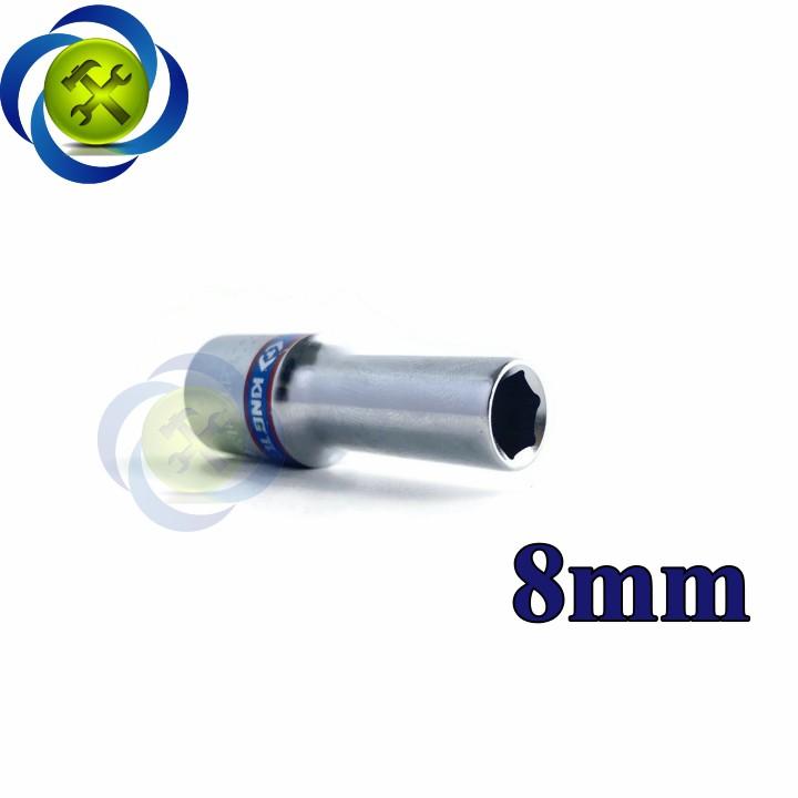Tuýp 3/8 inch 08mm 6 cạnh màu trắng loại dài Kingtony 323508M