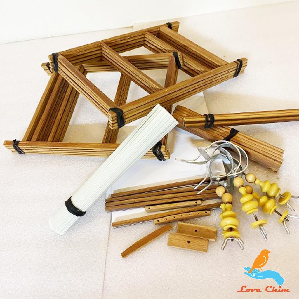 Khung lồng khuyên nan cáp quang LOVE CHIM,Khung lồng chim tự ráp kèm móc