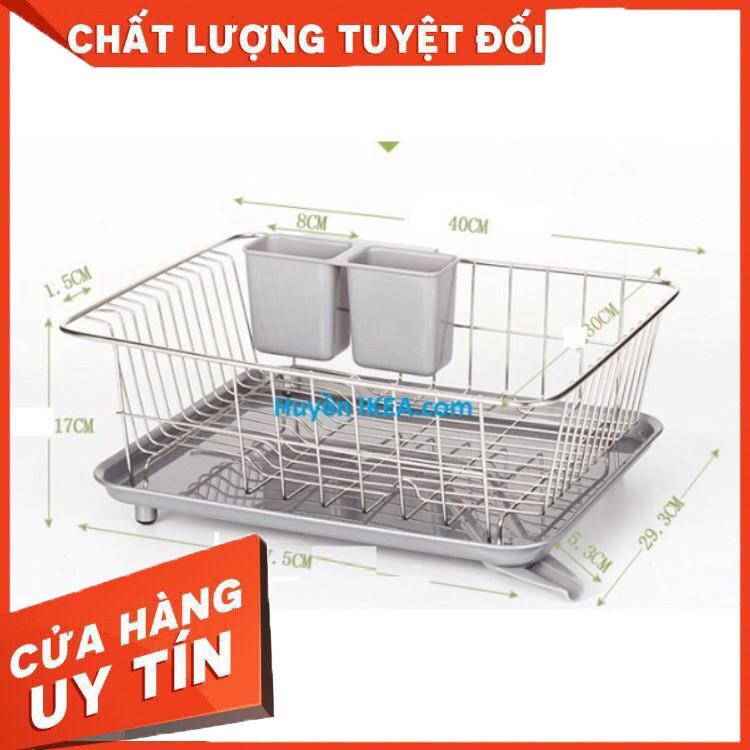 RỔ ÚP CHÉN INOX CÓ KHAY HỨNG NƯỚC