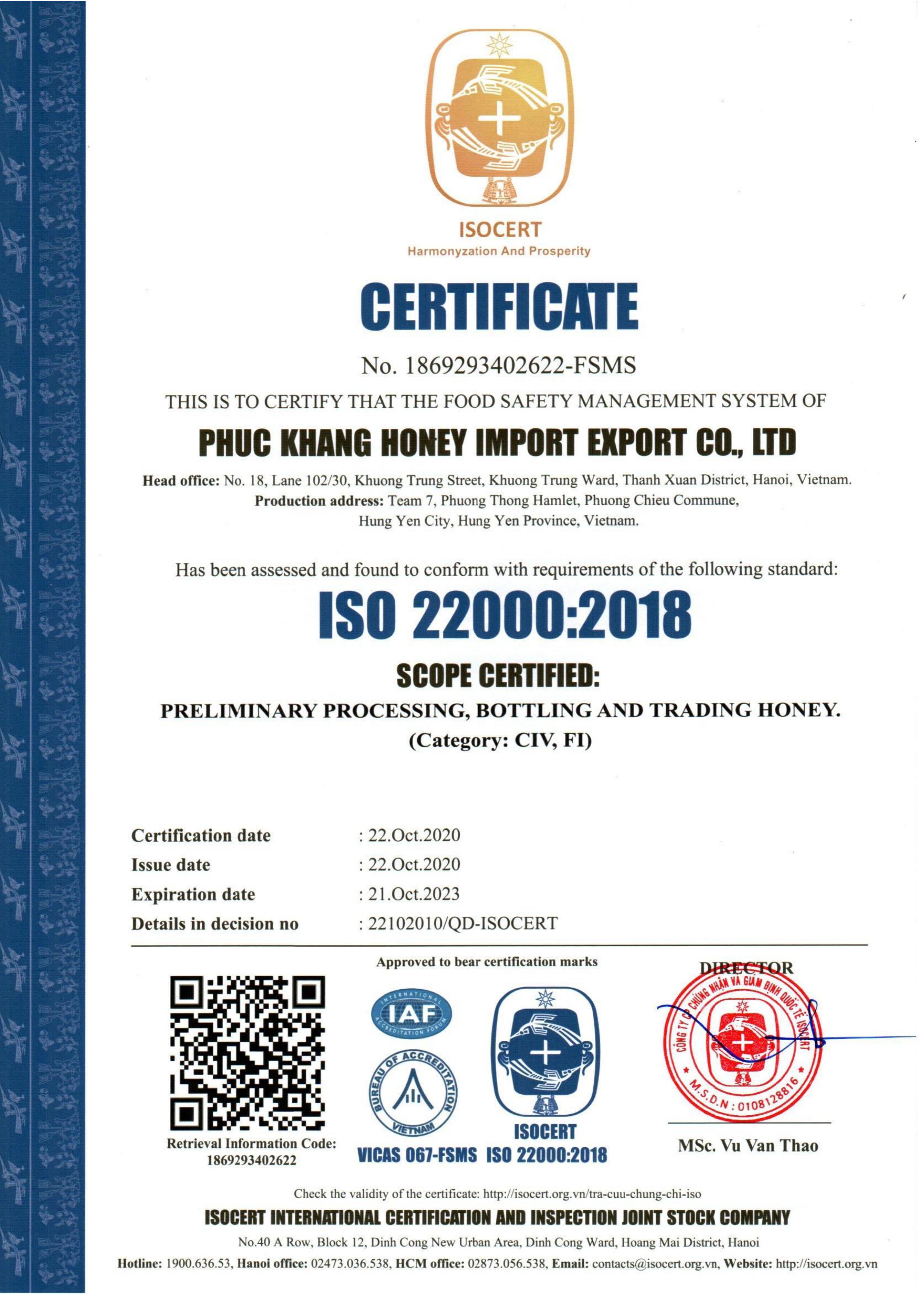 Mật ong nguyên chất hoa rừng tây bắc Phúc Khang - Hàng Chính Hãng - Mật ong sạch đạt chuẩn xuất khẩu