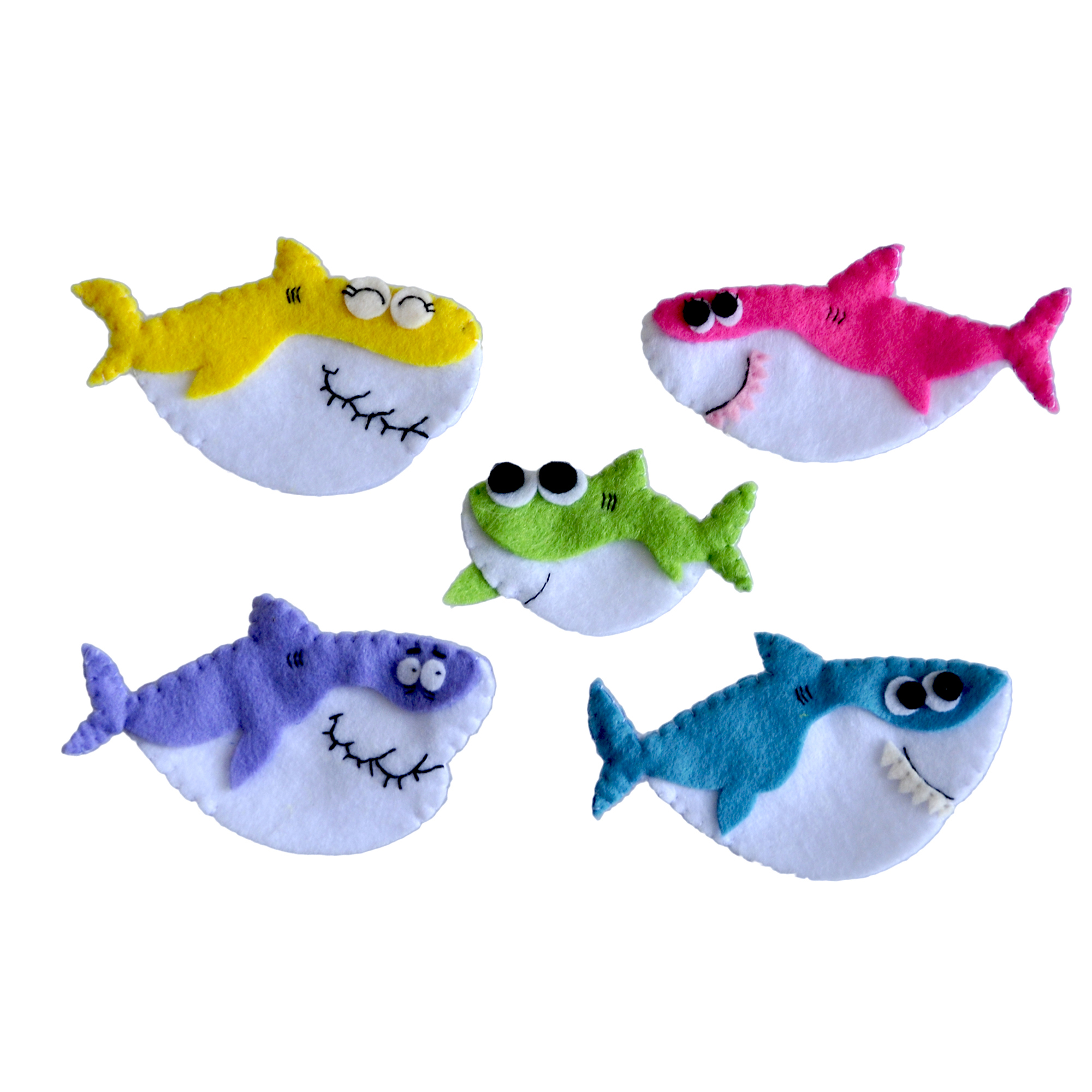 Bộ 5 Rối Ngón Tay Baby Shark Latin Handmade LT531C