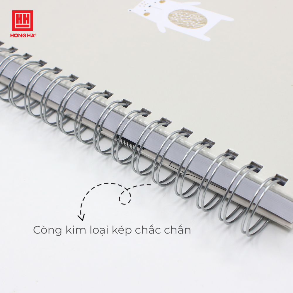 Sổ lò xo kép B5 Hồng Hà 300 trang bìa cứng - 4008