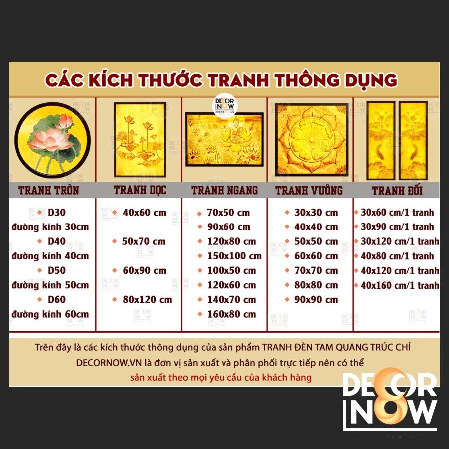 Đèn Hào Quang Phật In Tranh Trúc Chỉ DECORNOW 30,40 cm, Trang Trí Ban Thờ, Hào Quang Trúc Chỉ HOA SEN DCN-TC4