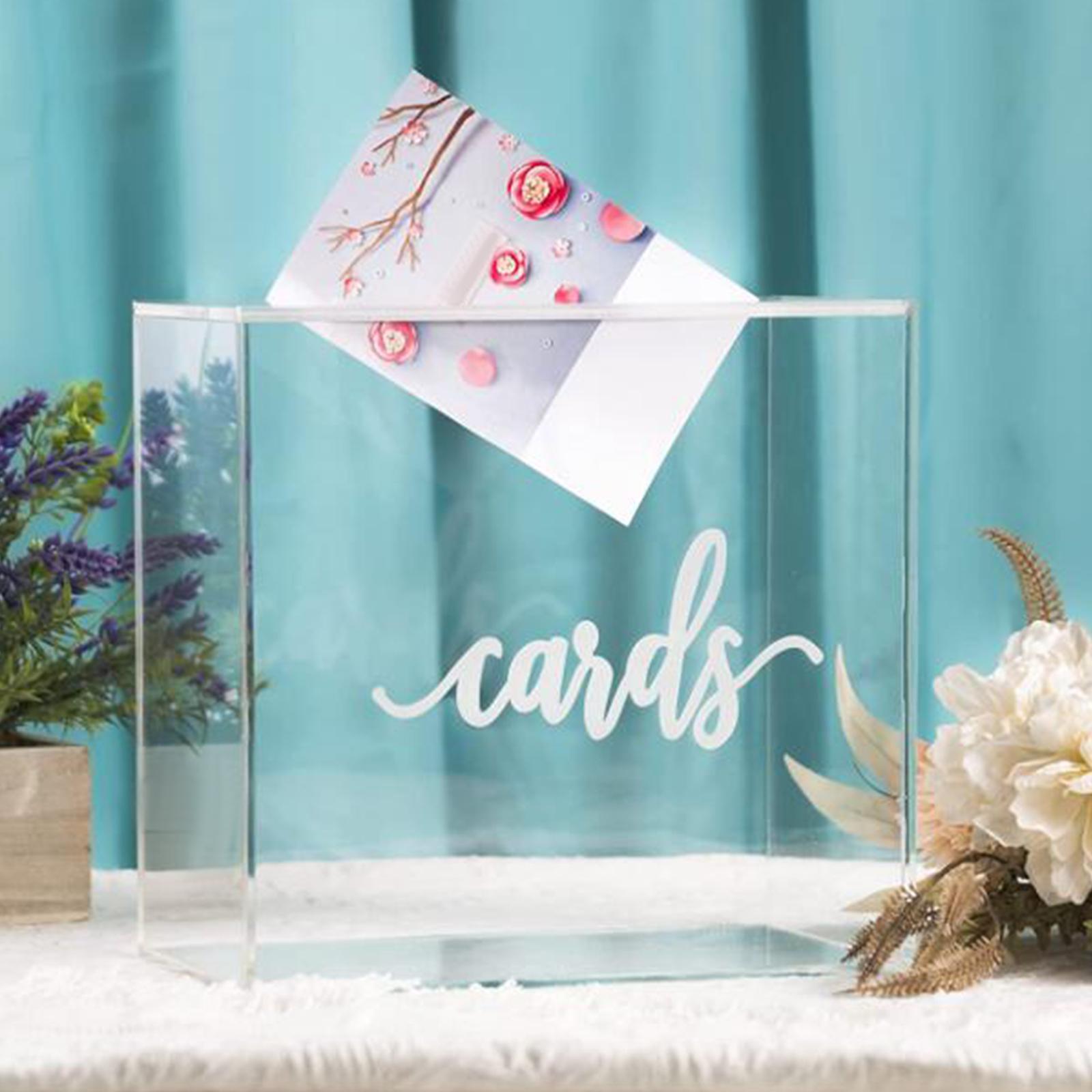 Large Acrylic Card Box DIY for Baby Shower Anniversary Shower Party Supplies