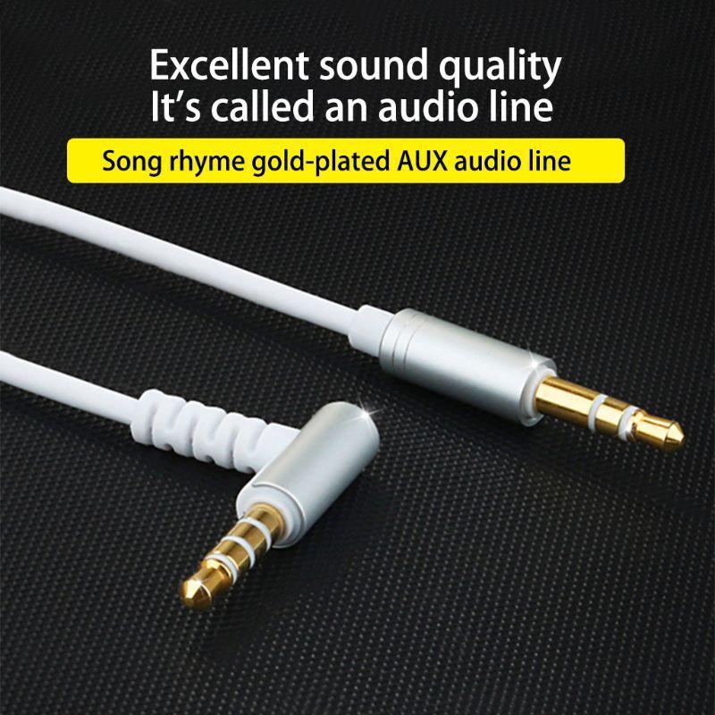 Dây Cáp Âm Thanh Nối Dài Jack Cắm 3.5mm Mạ Vàng Với Mic Dành Cho Xe Hơi