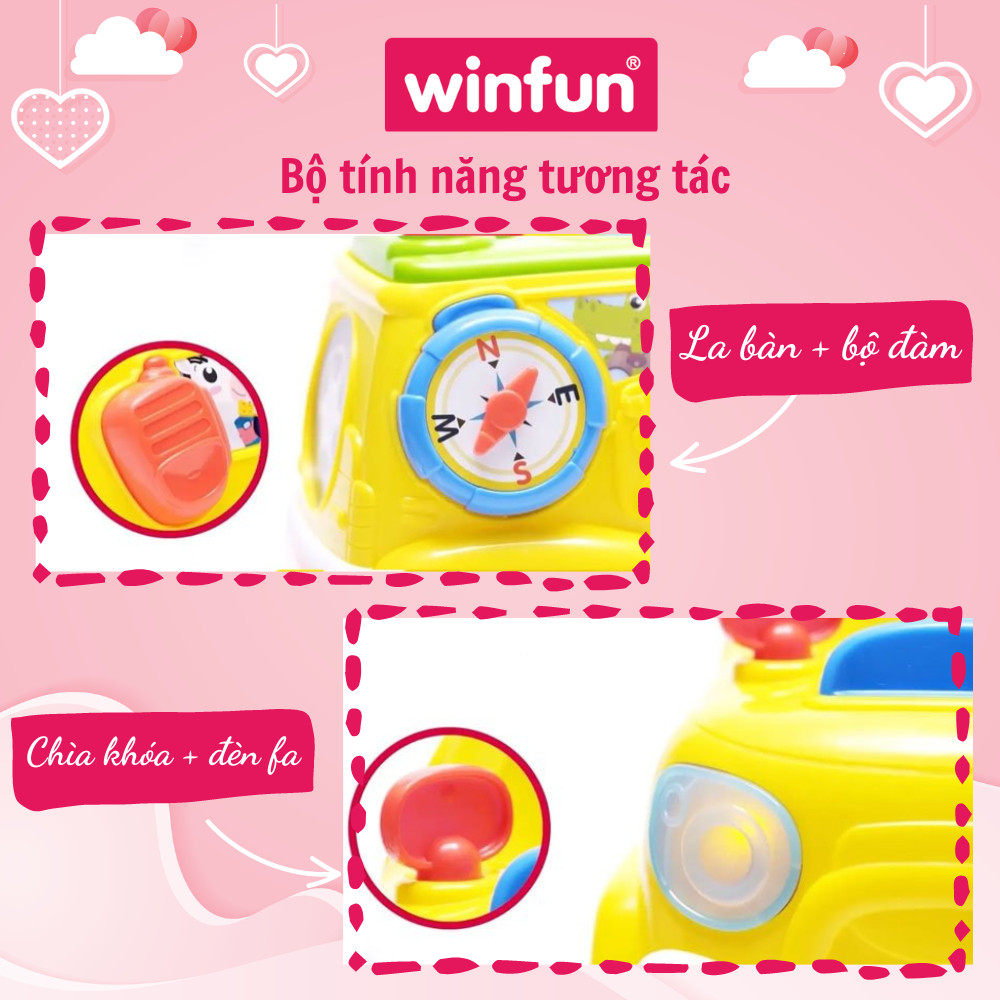 Xe tải chòi chân kiêm bộ sưu tập động vật hoang dã có nhạc Winfun 0864 - đồ chơi vận động và giáo dục sớm