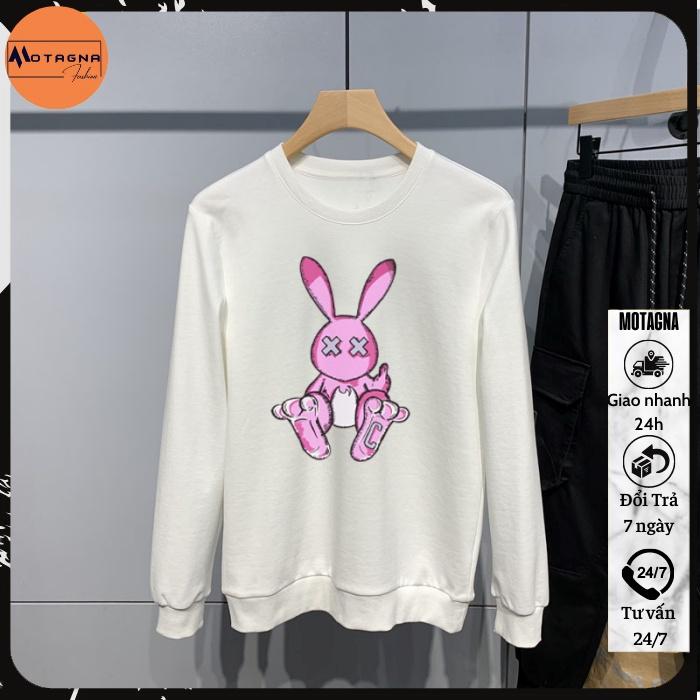 Áo thu đông chất đẹp, Áo sweater nam cao cấp chất xịn in Thỏ Hồng hot trend mã NZ690